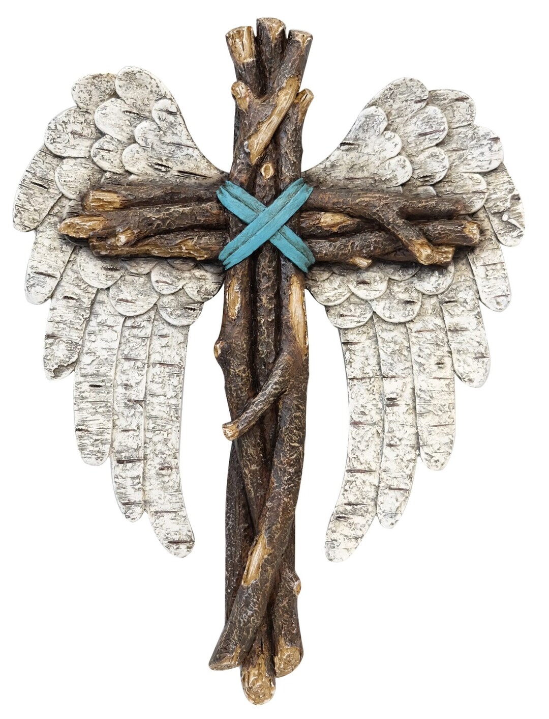 Wall Cross Angels Wings on Wood Vine Look Hand Painted Etsy