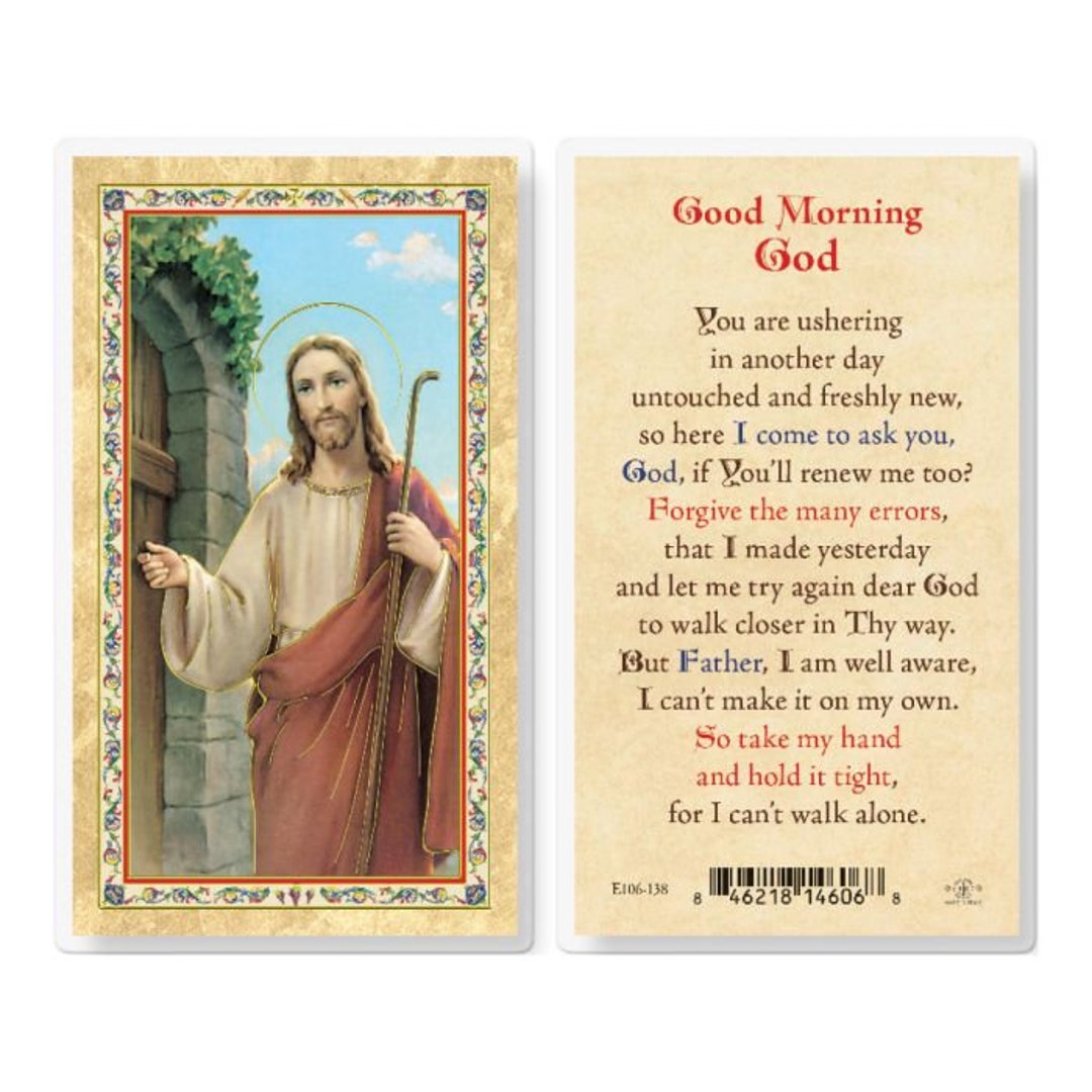 Buy Jesus Prayer Good Morning Christ Knocking Hot Gold Stamped ...