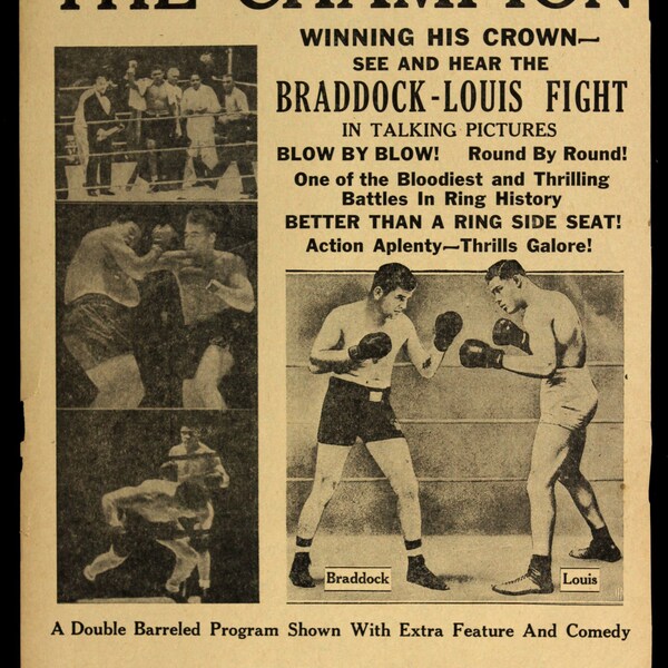 Vintage Boxing James Braddock Ad Reproduction Poster Framing Print Advertising Wall Decor