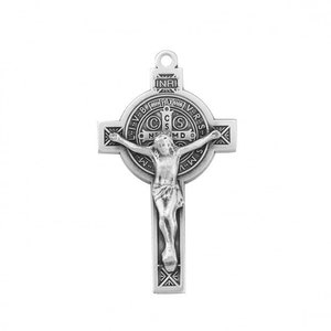 Saint Benedict Jubilee Sterling Silver Medal Crucifix Catholic Gifts