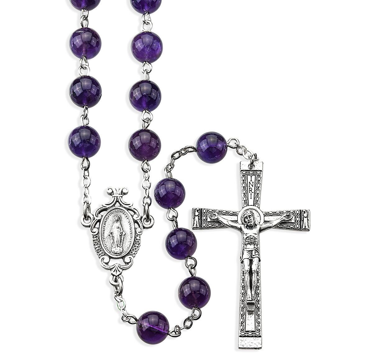 Amethyst gemstone best sale rosary