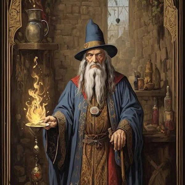 Wizard Poster Framing Print Fantasy Wall Decor Great Gift