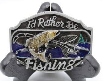 Fishing Rather Be Fishing Belt Buckle Lures Reels Fishing Gifts