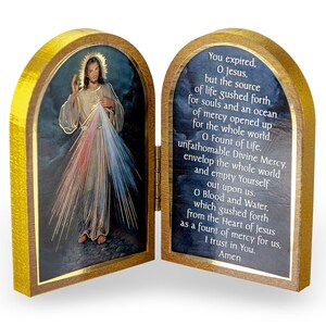 Catholic Divine Mercy Standing Diptych 5 X 3 1/2" Catholic Gifts