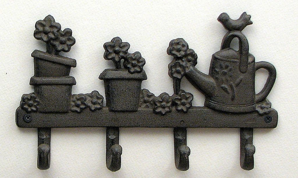 Garden Water Cans Cast Iron Wall Hook Plaque Indoor Outdoor Etsy
