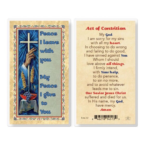 Act Of Contrition Prayer Hot Gold Stamped Set of 25 Catholic Gifts