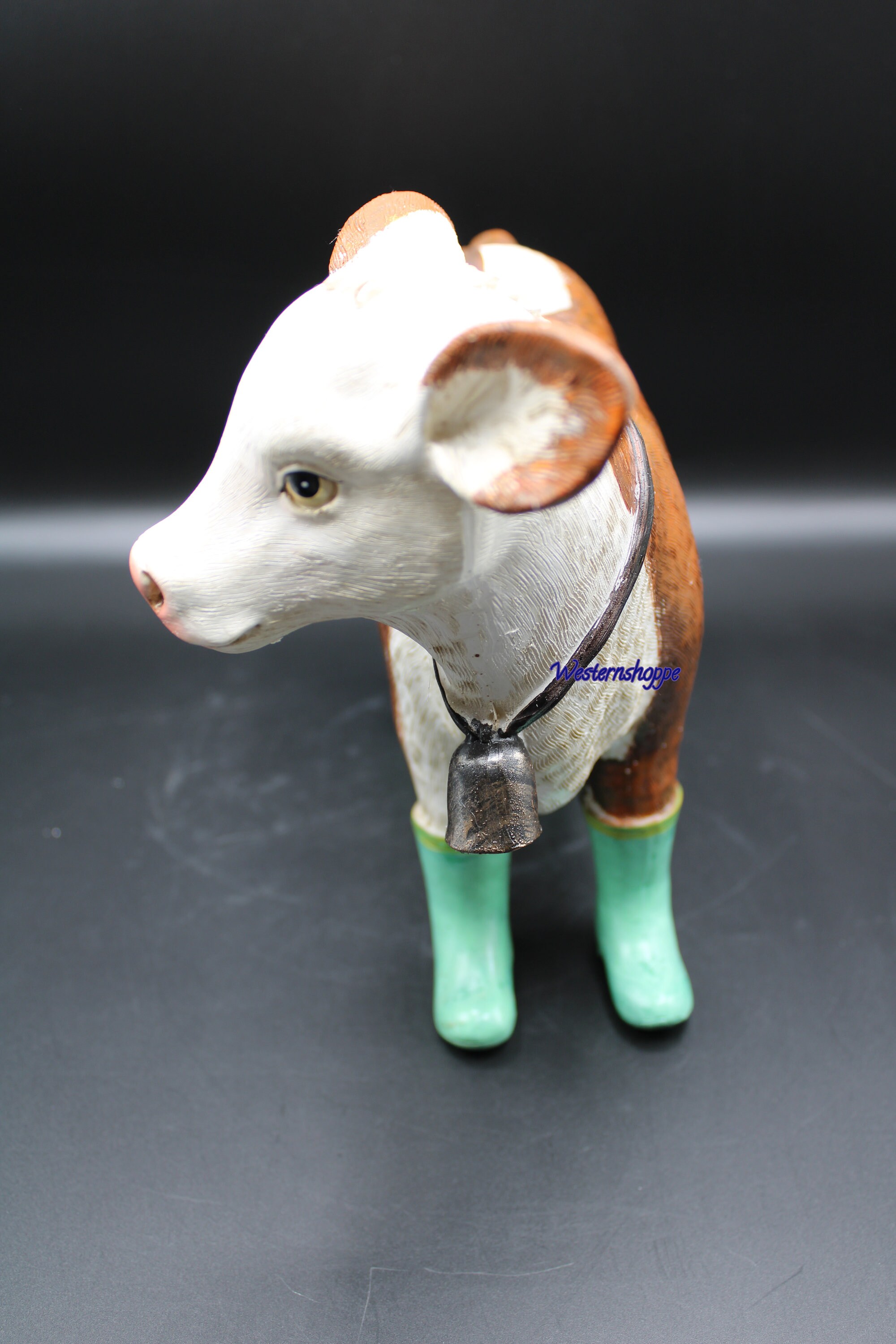 Country Farm Cow Calf With Rainboots Wonderful Piece Hand Etsy Norway