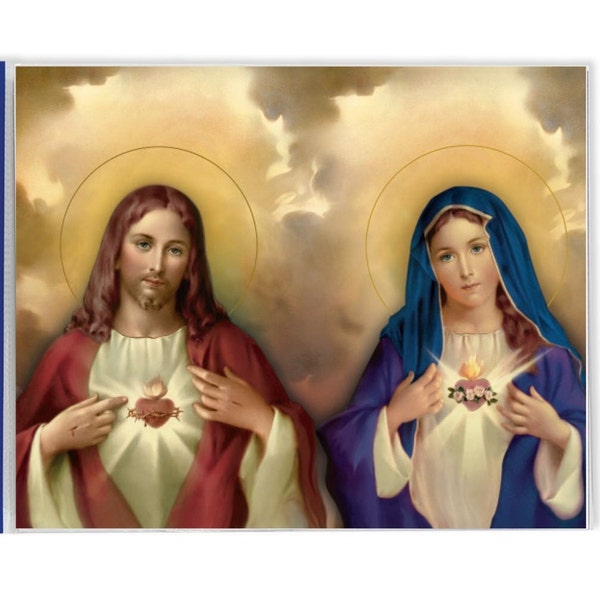 The Sacred Hearts Framing Print Religious Gifts Catholic Wall Decor