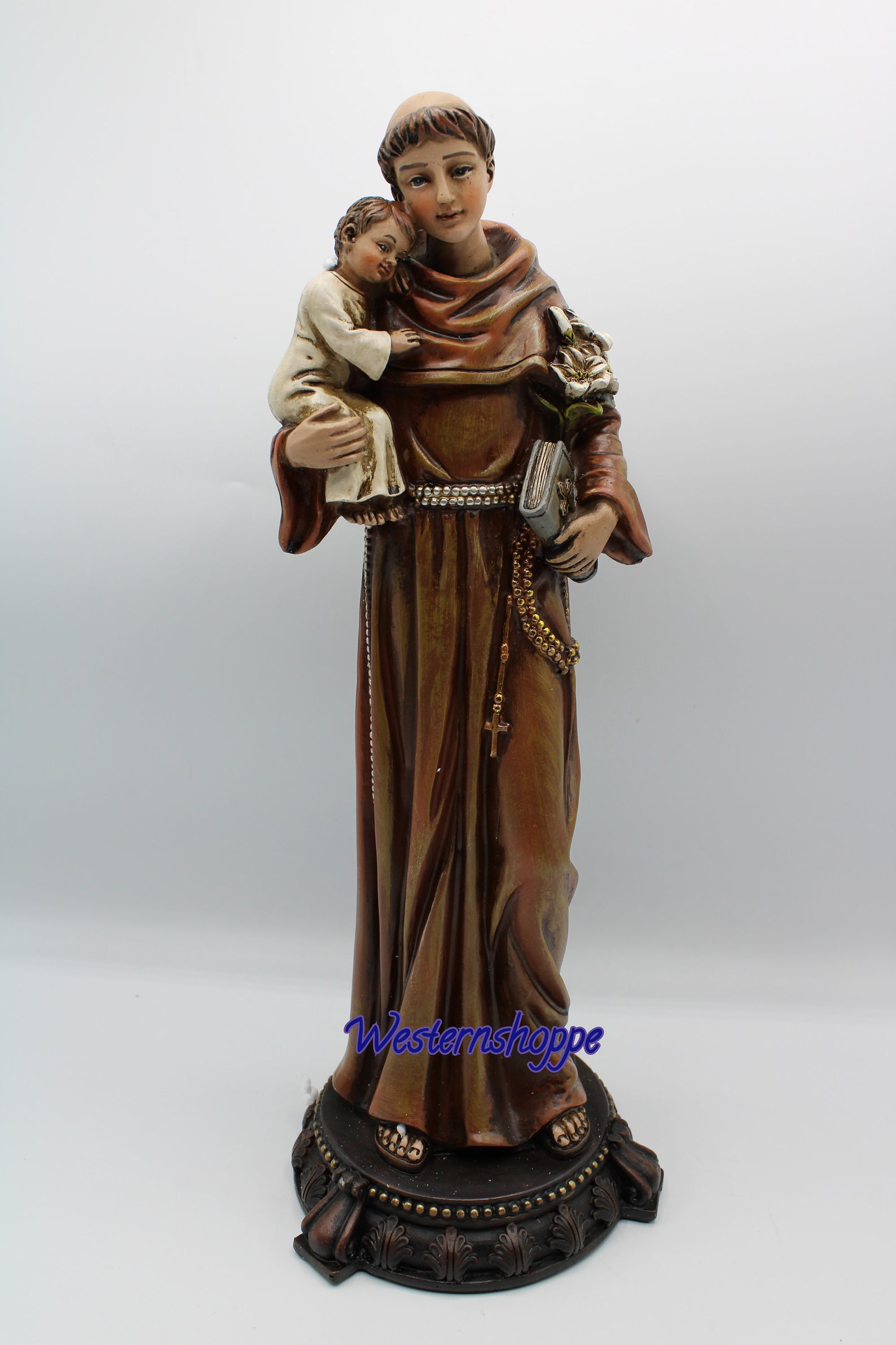 Saint Anthony of Padua Statue 12 Inch Tall Finely Detailed Etsy