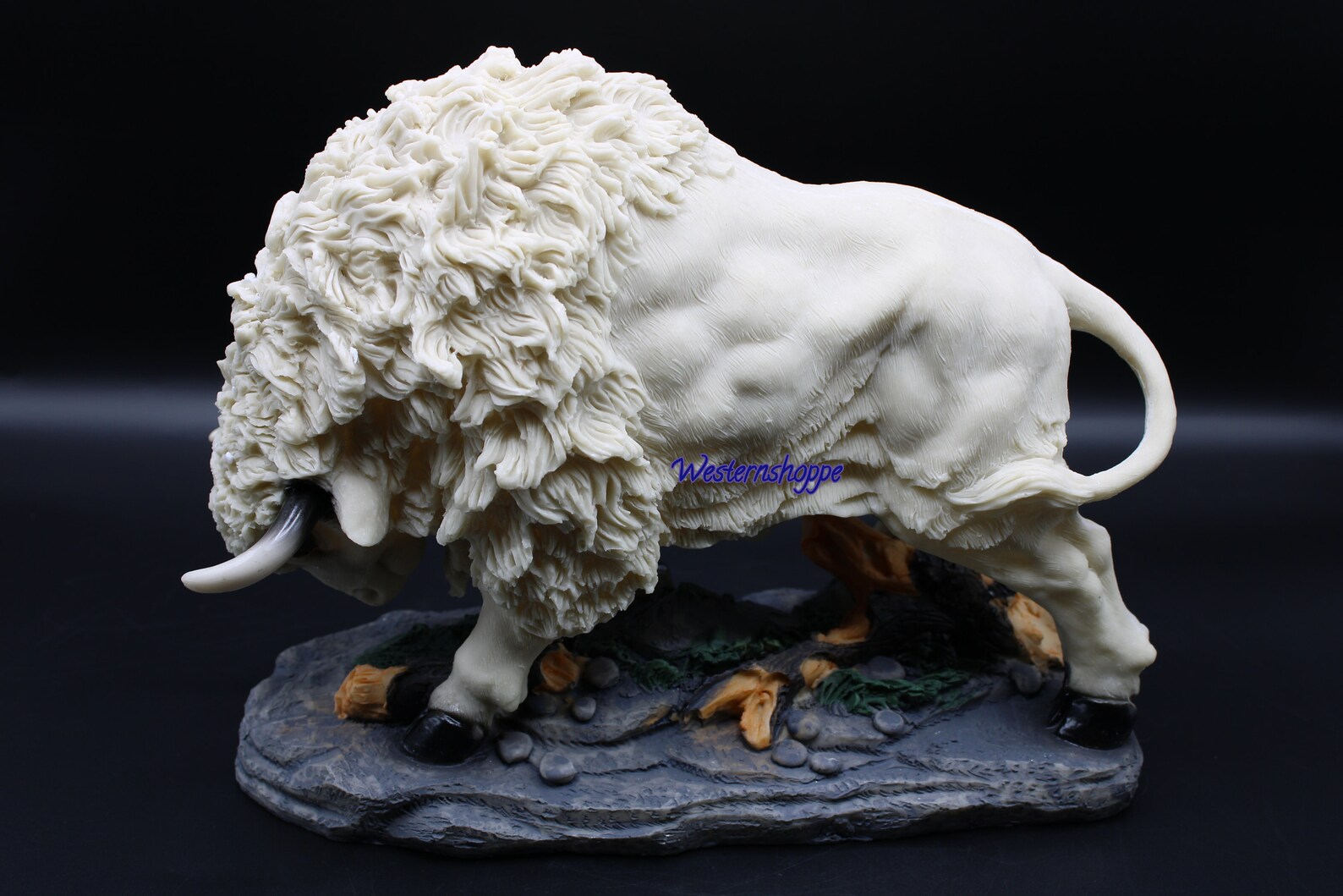 Buffalo Western Plains Charging White Buffalo Statue Sculpture Etsy