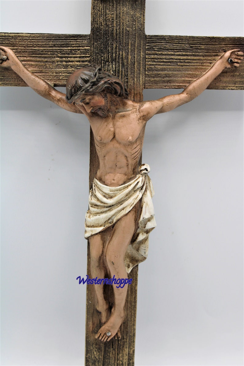 Wall Cross Jesus Crucifix Large Wall Cross Wonderful Detail Etsy