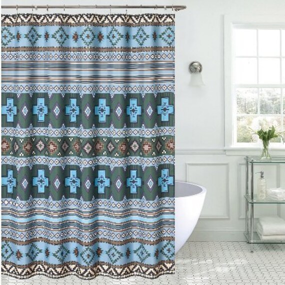 Southwestern Shower Curtain American Retro Tribal Ethnic Etsy