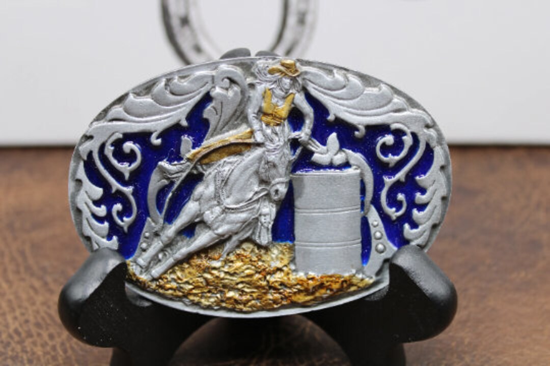 Western Cowgirl Barrel Racing Design Belt Buckle Cowboy - Etsy UK