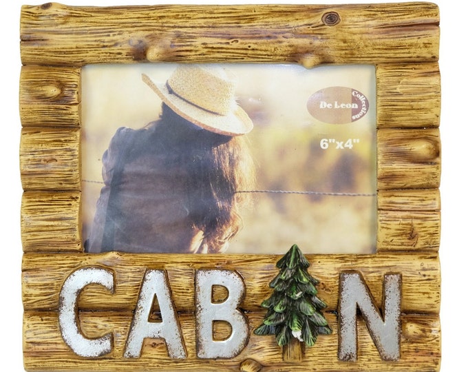 Log Cabin Lodge Picture Frame 4x 6 Hand Painted New - Etsy