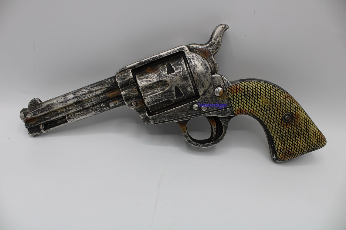 Western Pistol Revolver Paperweight or Desk Decor Hand Painted Etsy