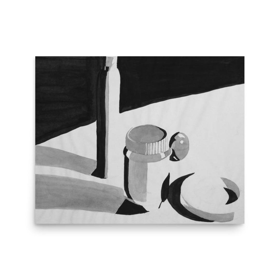 Still Life Ink Three-toned Ink Still Life Print - Etsy