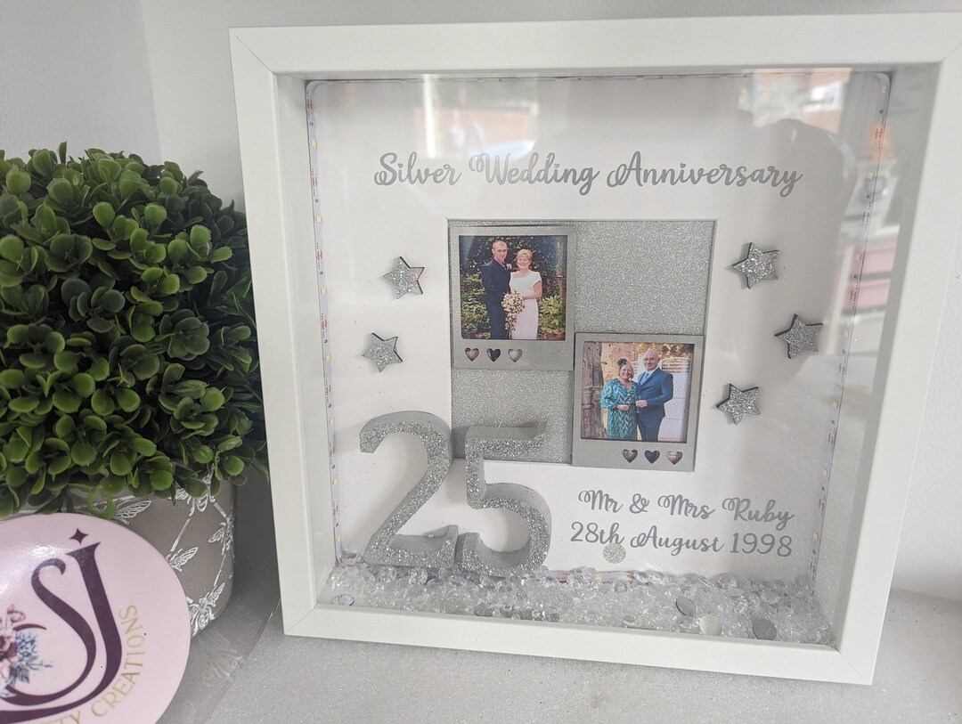 Personalised 25th Wedding Anniversary Frame Box Frame - Etsy