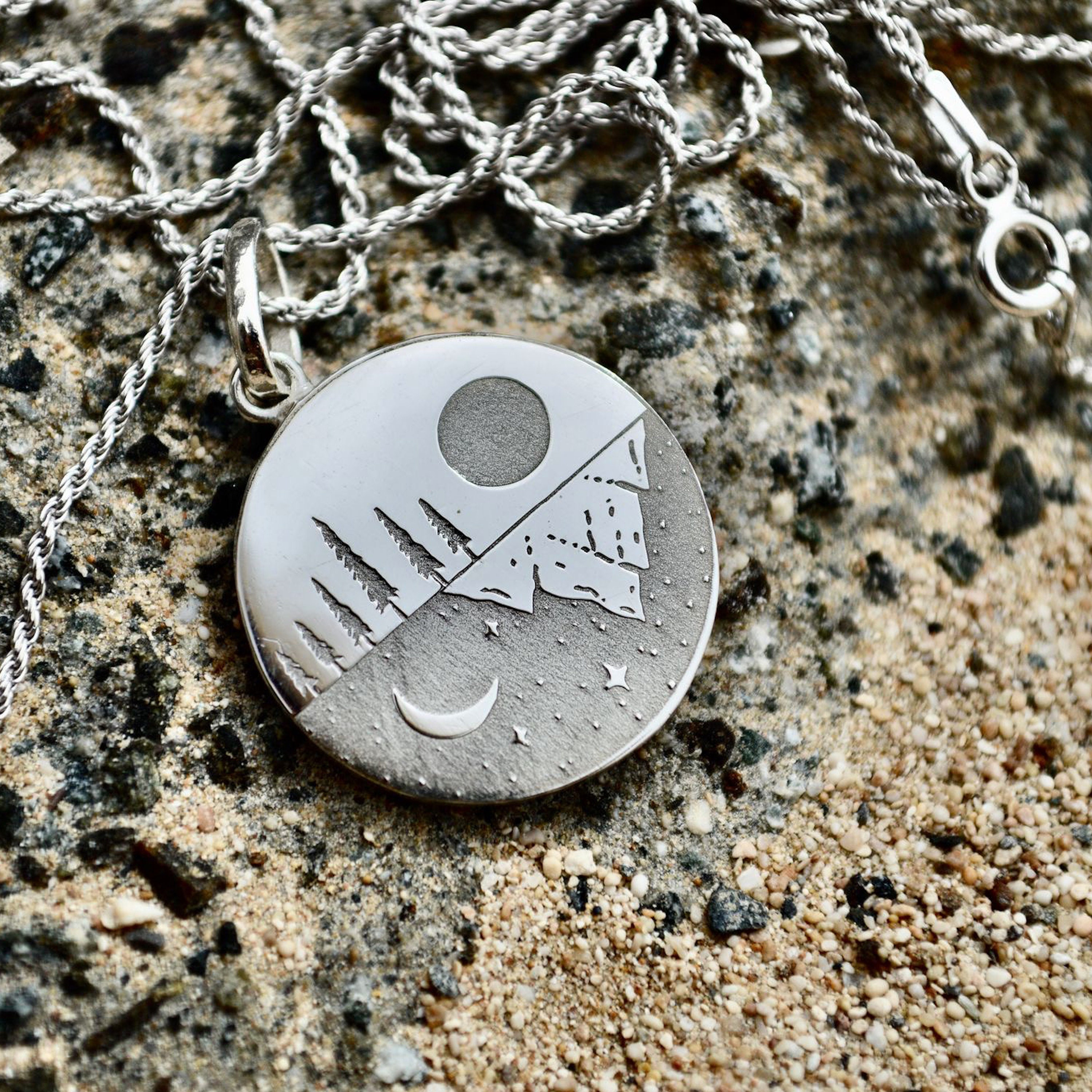 JEWELRY :: Necklaces :: Men Necklaces :: Sterling Silver Compass Necklace  Men - Christina Christi Handmade Products
