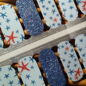 Starfish Sparkle Nail Wraps: Real Nail Polish Manicure