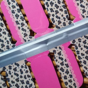 Leopard Print Nail Wraps: Pink Bows & Lace, Real Polish