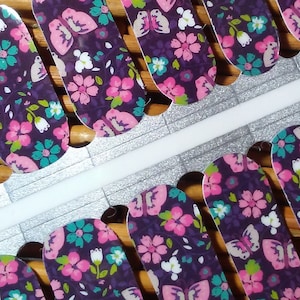 Butterflies and Flowers Design Nail Wraps Made with Real Nail Polish for an Instant Manicure