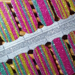 Sparkle Stripes Nail Wraps Made with Real Nail Polish for an Instant Manicure