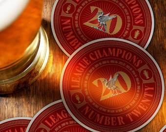 LFC League Champions Beermats: Liverpool FC 20th Title (Set of 6)