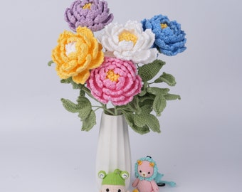 Delicate Crochet Large Peony Flower,Wedding Accessories,Home Deocr,Knitted Peony,One Peony Bouquet,Bridal,Graduation Gifts