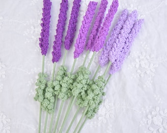 Crochet Flower Woven Lavender Bouquet,Handmade Crochet Flower,Knitted Floral Arrangements,Wedding Bouquet,Purple Flower,Birthday Gift
