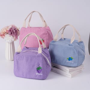 Summer Fruit Zipper Lunch Bags, Insulated Food Bag,Reusable Snack Bag,Cute Lunch Tote For Picnic, Beach, Work,Travel,Back to School,Or Gifts
