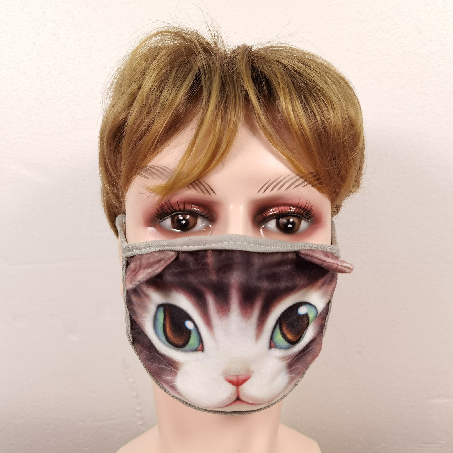 Cat Mask Animal MaskElastic Ear loops MaskDouble Layer Etsy