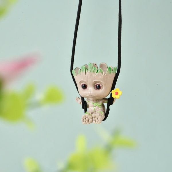 Cabilock Crochet Hanging Plant Car Pendant Purple 4pcs Set Boho