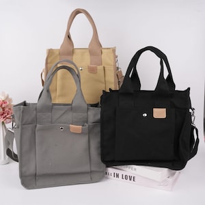 Large Canvas Tote Bag,w/Pockets & Zipper,Winter Crossbody Bag for Woman,Trendy Reusable Tote Bag,Eco Bag Aesthetic,Work,Daily,Christmas