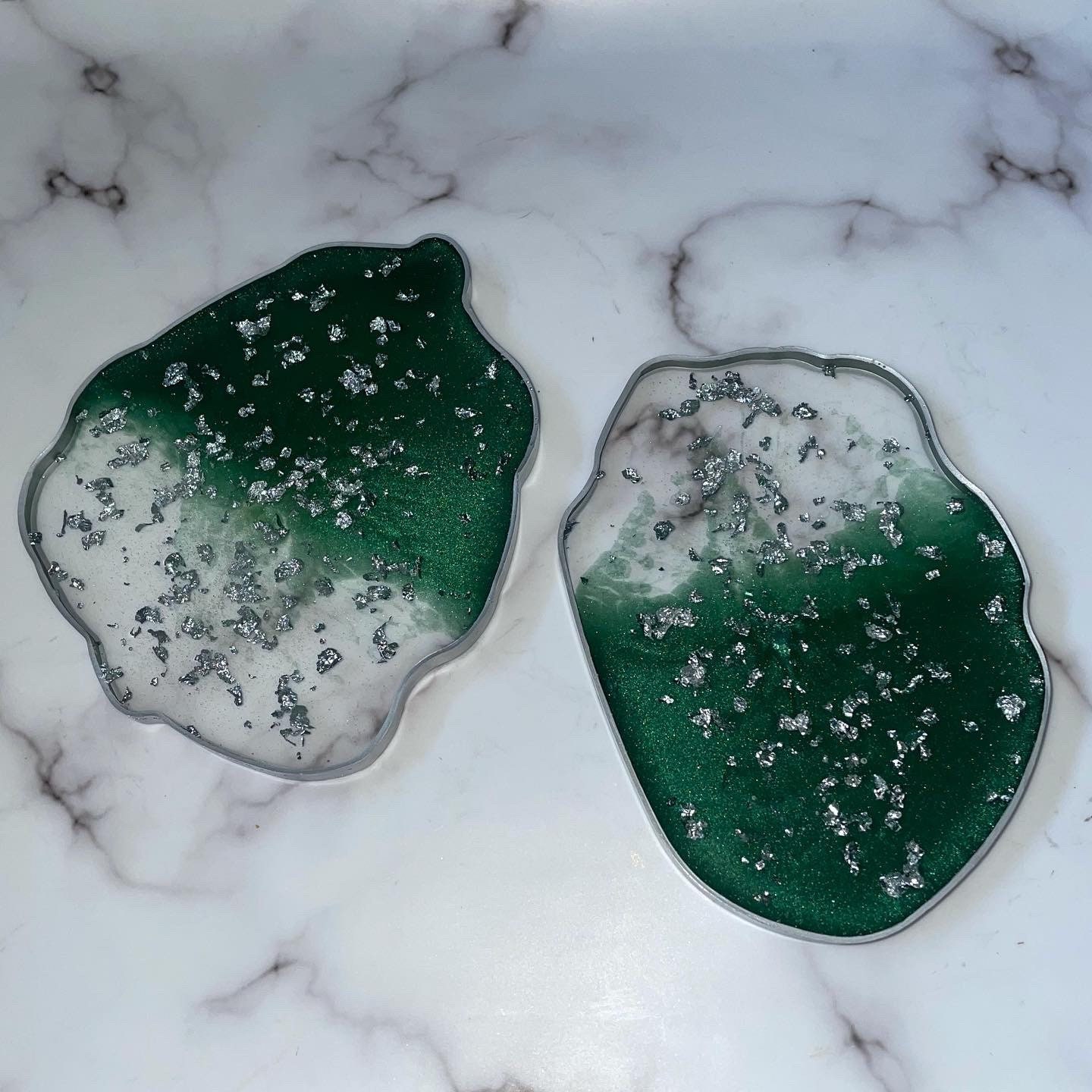 Emerald Green Resin Coasters Etsy