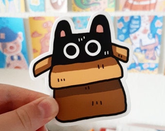 Sticker chat noir pour gobelet, stickers chat imperméables pour téléphone, stickers sans charnière, cadeau maman chat pour les amoureux des chats, cadeaux pour adultes