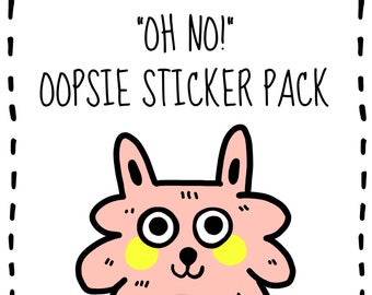 OOPS STICKER PACK | mystery sticker bag, b grade stickers, cute sticker grab bag, animal stickers for laptop, tween girl gifts, eclectic