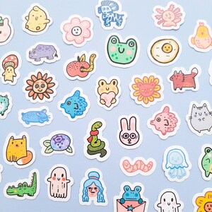 kawaii animal stickers, small stickers for phone case, tiny stickers cute, mini stickers for party favor, sticker grab bag, sticker bundle image 4