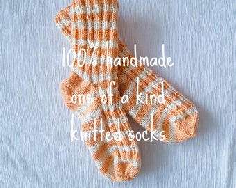 hand knit wool socks for women, cozy gift for girlfriend, striped socks, sheep wool socks, birthday gifts for friend, cute gift for new mom