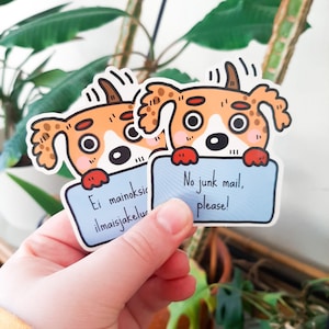 Aufkleber für Briefkasten, Kein Junk-Mail-Zeichen, Hundegeschenk für Besitzer, wasserdichte Hundeaufkleber, niedliche Kunst, funktionale Aufkleber, Einweihungsgeschenk für Sie