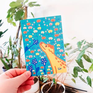 Cartão de felicitações para cães, Ilustração divertida de cães, Cartões postais de animais para amigos, Decoração de parede eclética, Presente para adolescentes, Arte caprichosa, Presente pós-cruzamento