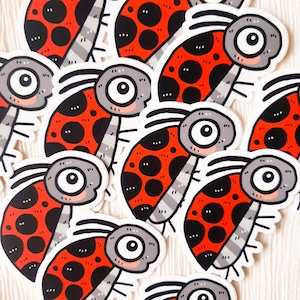 Adesivo Coccinella per Auto, Divertenti Regali a Forma di Insetto per Adulti, Adesivi Impermeabili per Borraccia, Adesivi Fantasiosi per Laptop, Adesivi Carini per Bambini