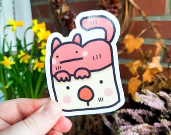 Sticker chat pour journal intime, sticker céramique, sticker poterie, cadeau chat mignon pour amoureux des chats, cadeau pour soi, cadeau chat pour femme, sticker éclectique