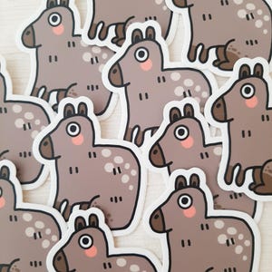 Capibara-sticker voor waterfles, waterdichte stickers voor tienermeisjes, capibara-cadeaus, leuke dierensticker, grillige stickers voor dagboek