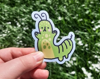 caterpillar sticker for laptop, worm sticker for notebook, plant mom gifts for her, cute gift for friend who has everything, unique stickers