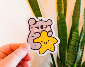 koala sticker for laptop, star sticker for headphone, journaling stickers, penpal envelope adds, party favors for birthdays, kawaii sticker