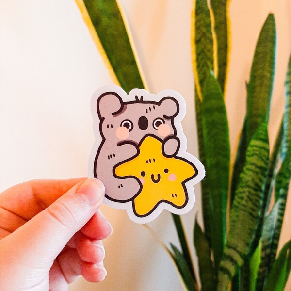 koala sticker for laptop, star sticker for headphone, journaling stickers, penpal envelope adds, party favors for birthdays, kawaii sticker