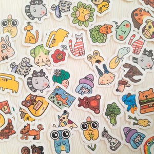 Tiny Sticker Animals for Kids, Cute Small Stickers Set, Mini Sticker Bundle for Journaling, Unhinged Sticker Pack, Funny Stickers for Cards