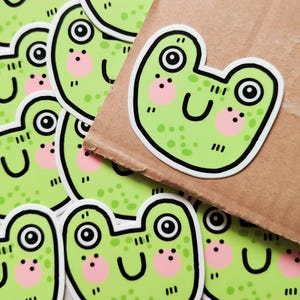 Waterdichte kikker sticker voor waterfles, kikker cadeaus voor vriend, pad sticker, dierenstickers voor beker, losgeslagen cadeaus voor tienermeisje