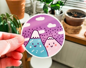 nature stickers for water bottle, mountain sticker for car, waterproof stickers for cups, laptop stickers for women, round stickers vinyl