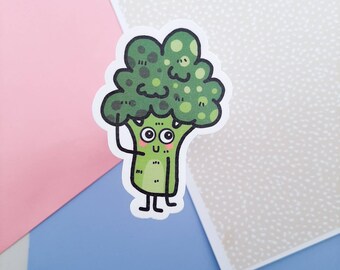 broccoli sticker, funny food stickers for journal, animal stickers for kids, funny gift for best friend, large vinyl stickers for laptops